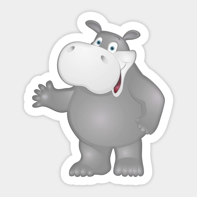 Cute Talking Baby Hippo Sticker by dcohea